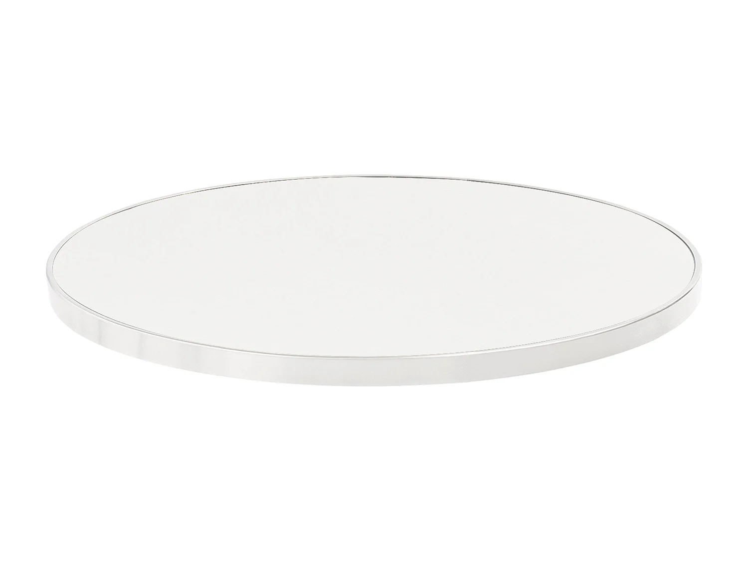 Table à mange ronde 60 cm inclinable plateau blanc/argent et pied noir