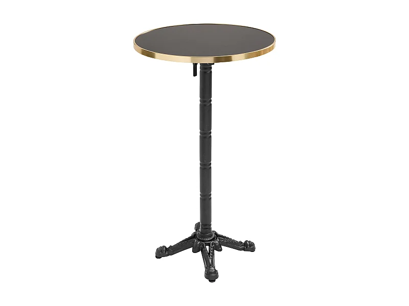 60cm ronde hoge tafel met kantelbaar zwart/gouden blad en zwart
