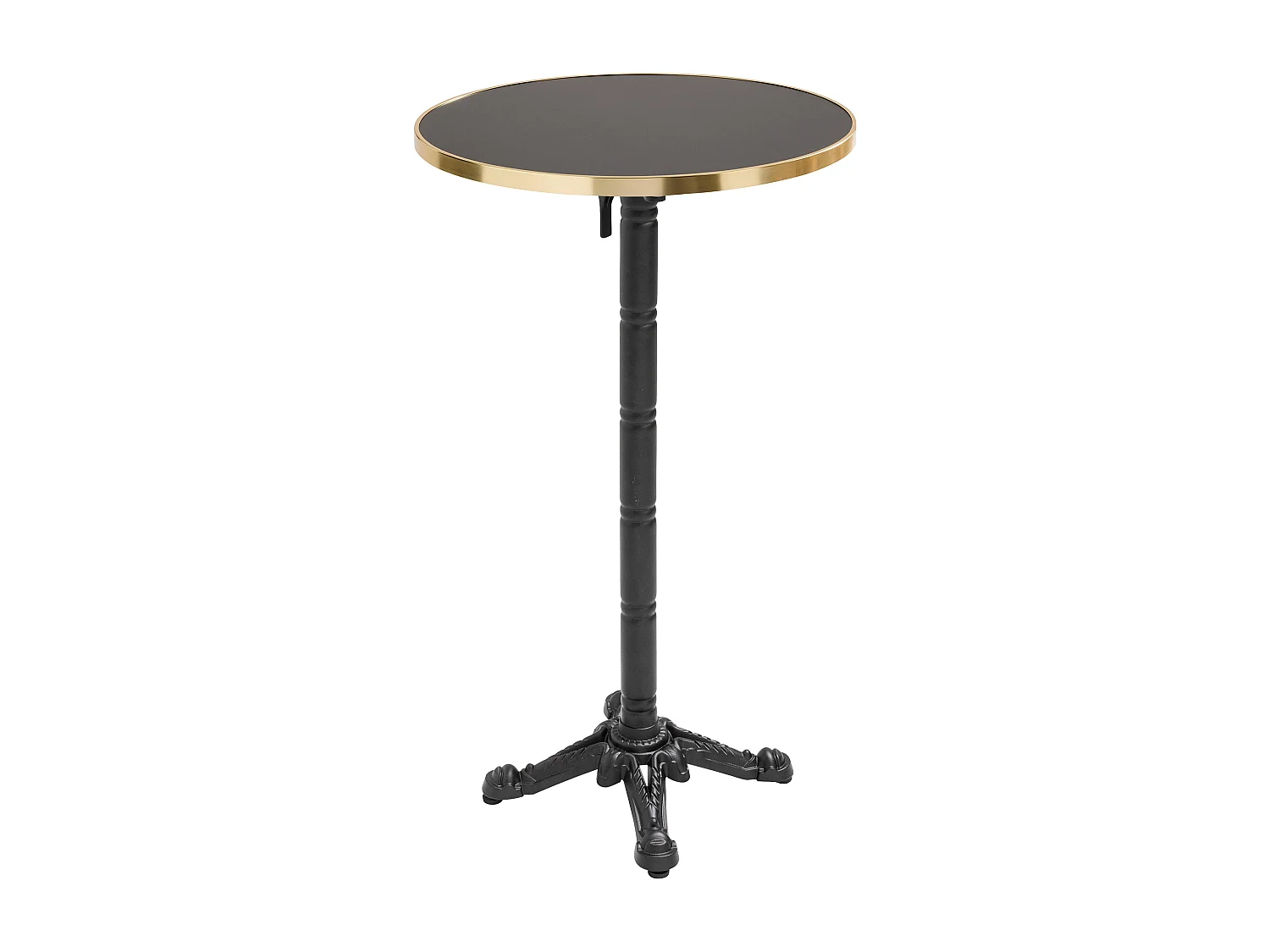 60cm ronde hoge tafel met kantelbaar zwart/gouden blad en zwart