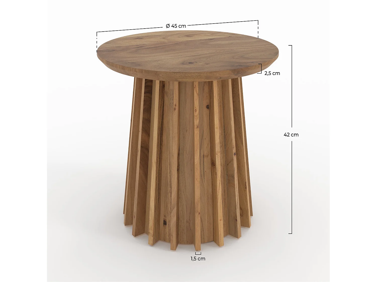 Table d'appoint en bois massif d'acacia - Suzon