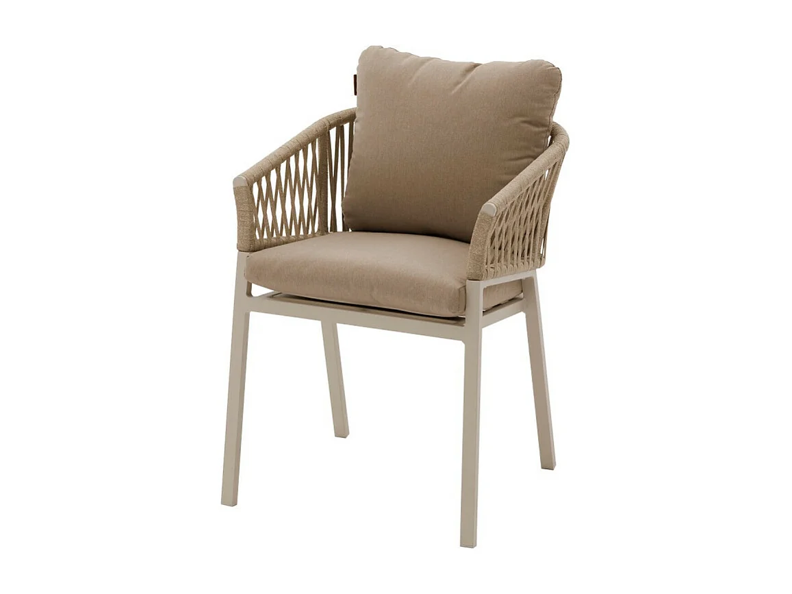 Fauteuil Oriengo mailles beige/argile Hespéride