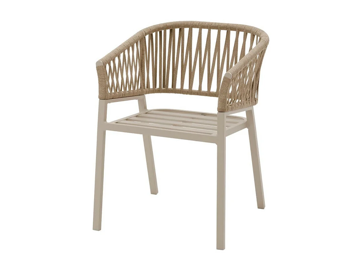 Fauteuil Oriengo mailles beige/argile Hespéride