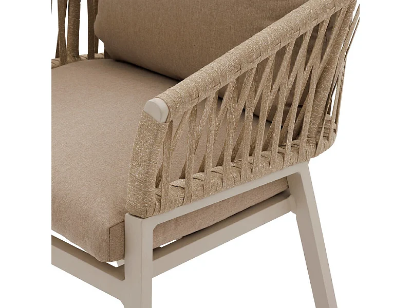 Fauteuil Oriengo mailles beige/argile Hespéride