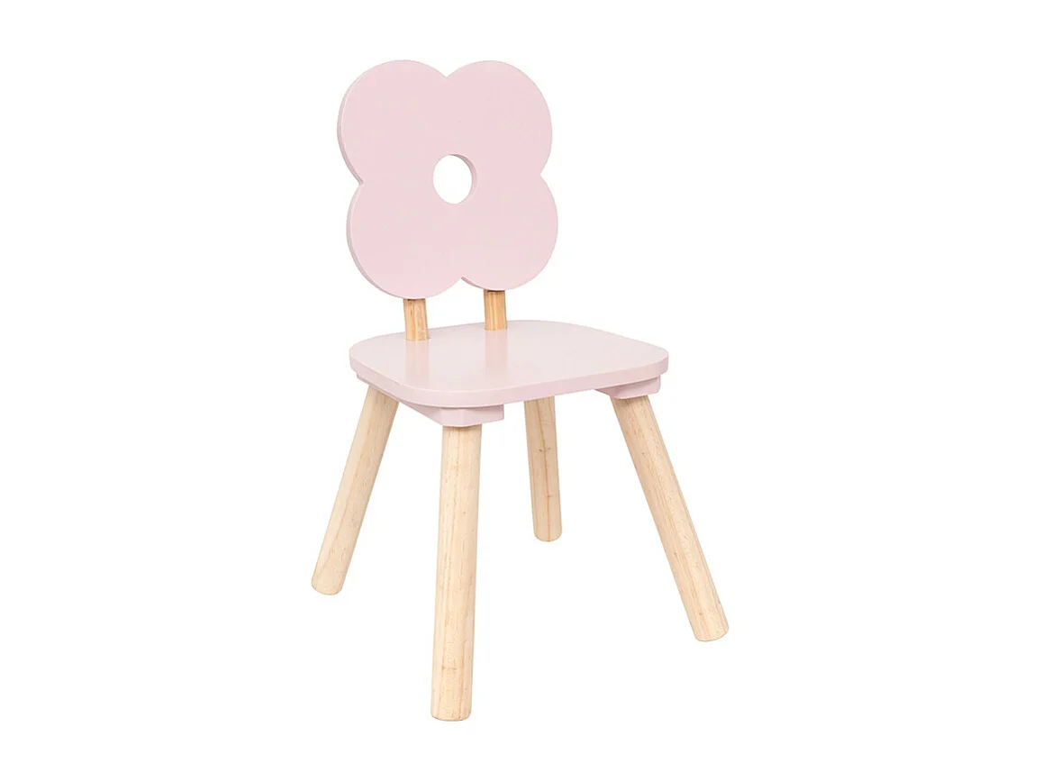 Silla rosa en forma de flor para niños