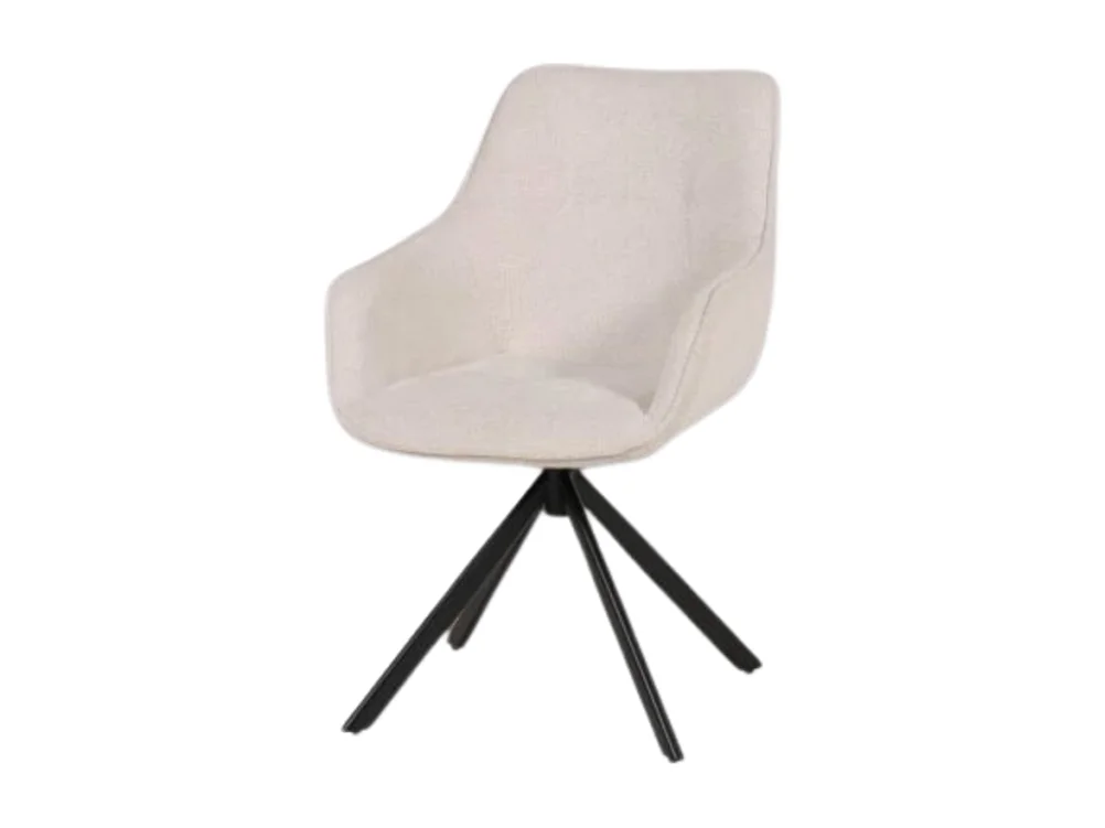 Chaise pivotante 360° blanc pieds métal