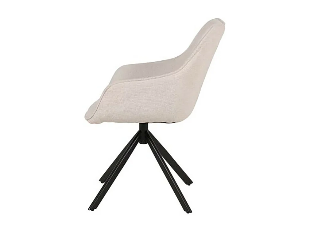 Chaise pivotante 360° blanc pieds métal