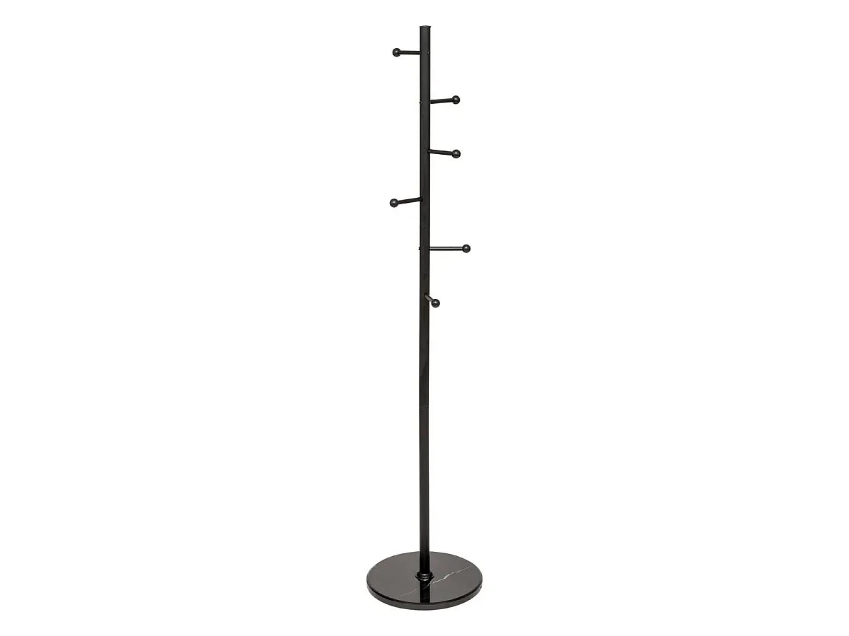 Porte-Manteau 6 Tiges en Métal "Blackmarble" 173cm Noir