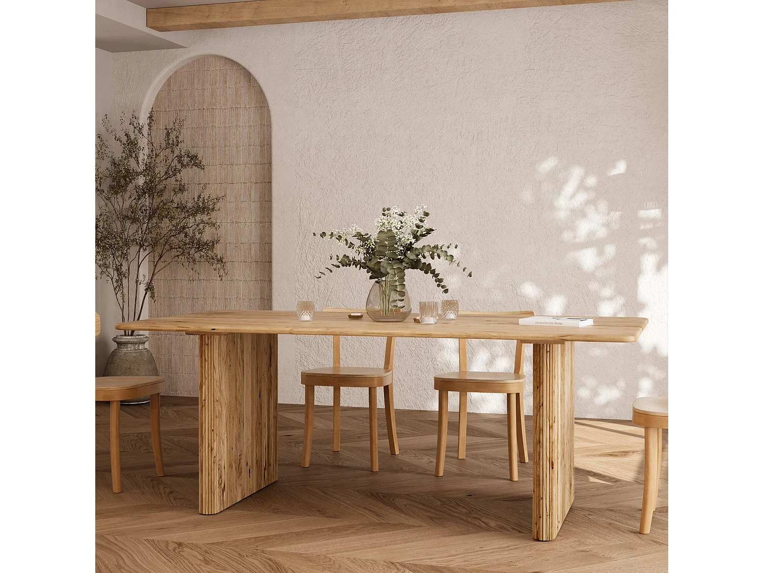 Mesa rectangular de madera de acacia para 8 personas - Andrea