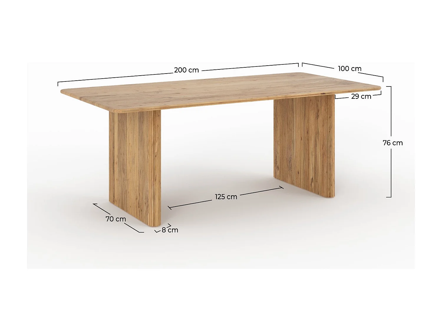 Mesa rectangular de madera de acacia para 8 personas - Andrea