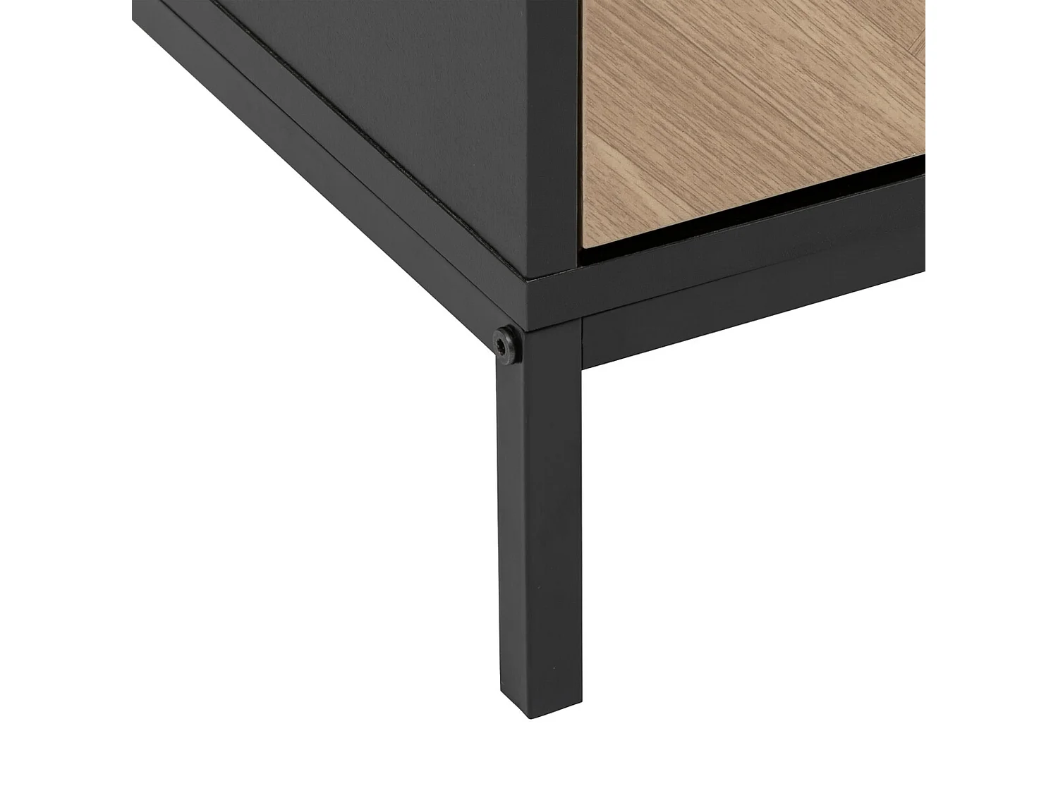 Commode 4 Tiroirs "Chevrons" 95cm Naturel & Noir