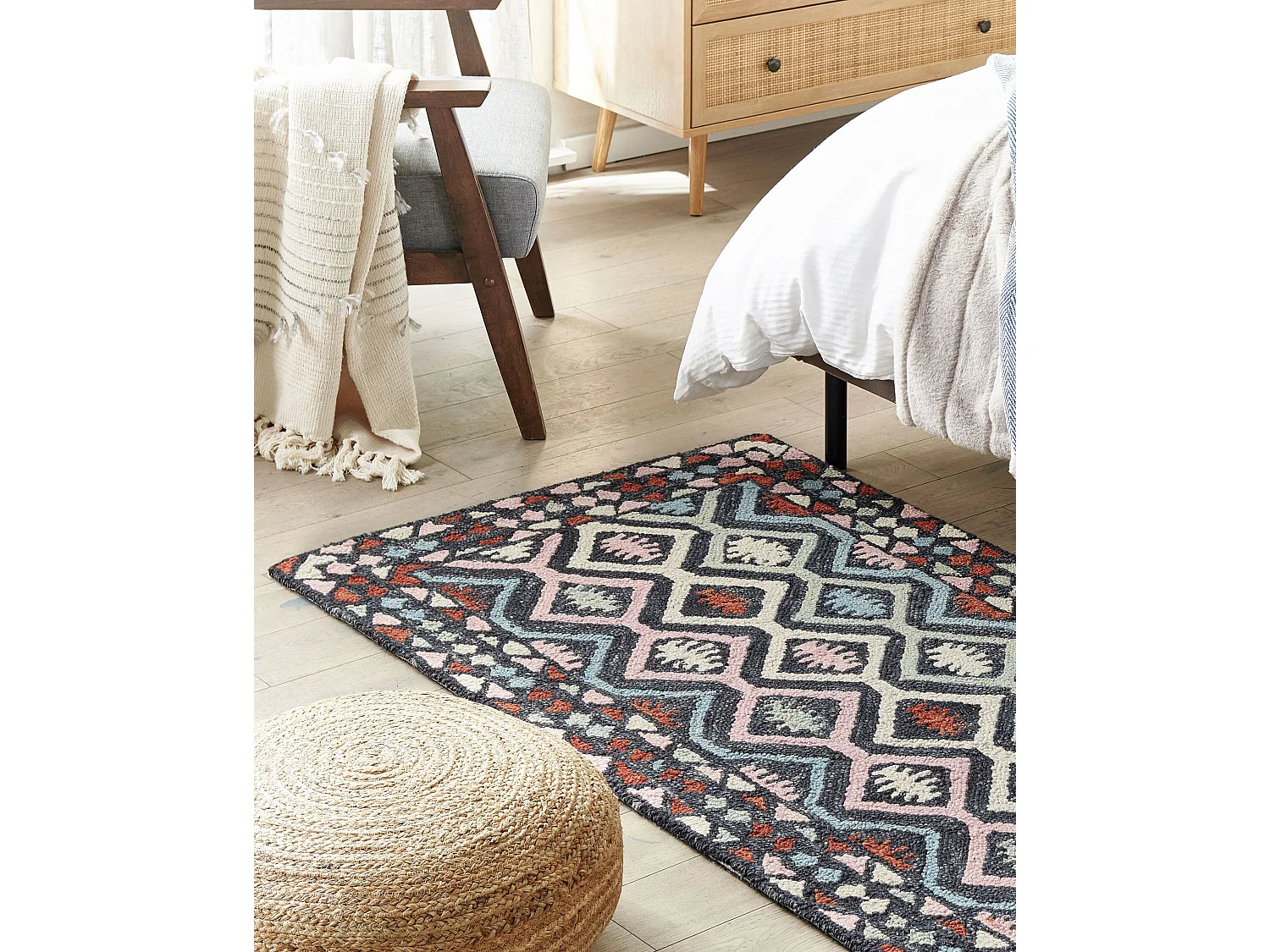 Vloerkleed wol meerkleurig 80 x 150 cm HAYMANA