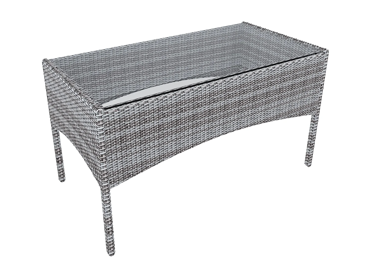 Set Di Mobili da Giardino Salotto Salottino in Rattan 4 Posti con Tavolino Ripiano In Vetro 2 Poltrone Divano 2 Posti Giardino Esterno Cuscini Grigio