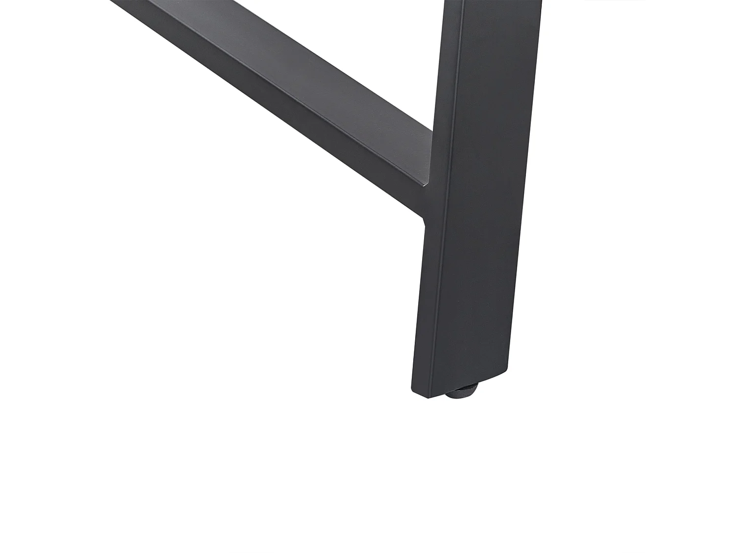 Couchtisch Kiefernholz dunkler Holzfarbton 130x70 cm schwarze Metallbeine Warton