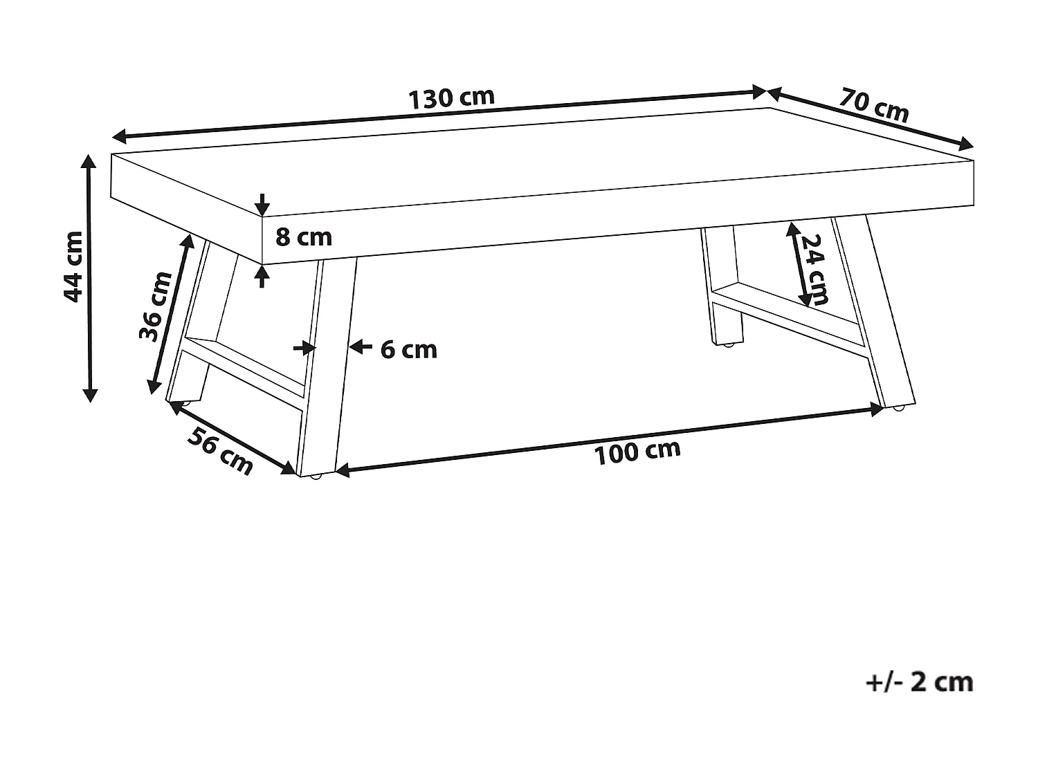 Table basse WARTON Bois de pin Marron foncé
