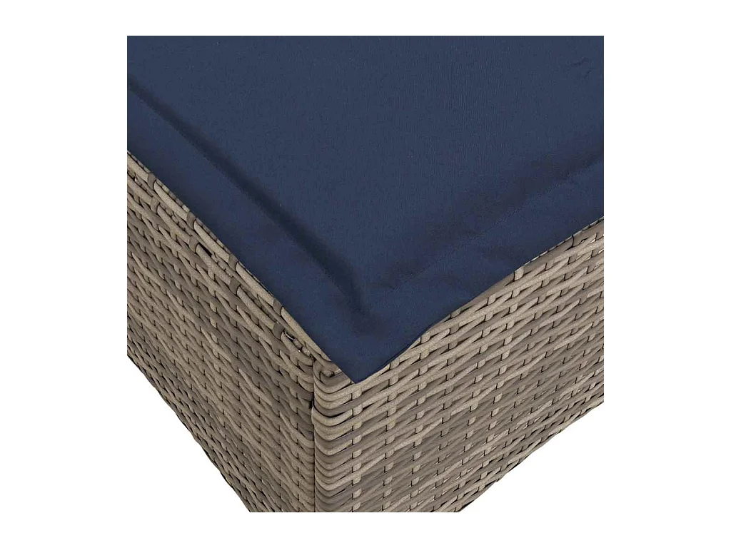 3-tlg. Garten-Sofagarnitur mit Kissen L-Form Grau Poly Rattan