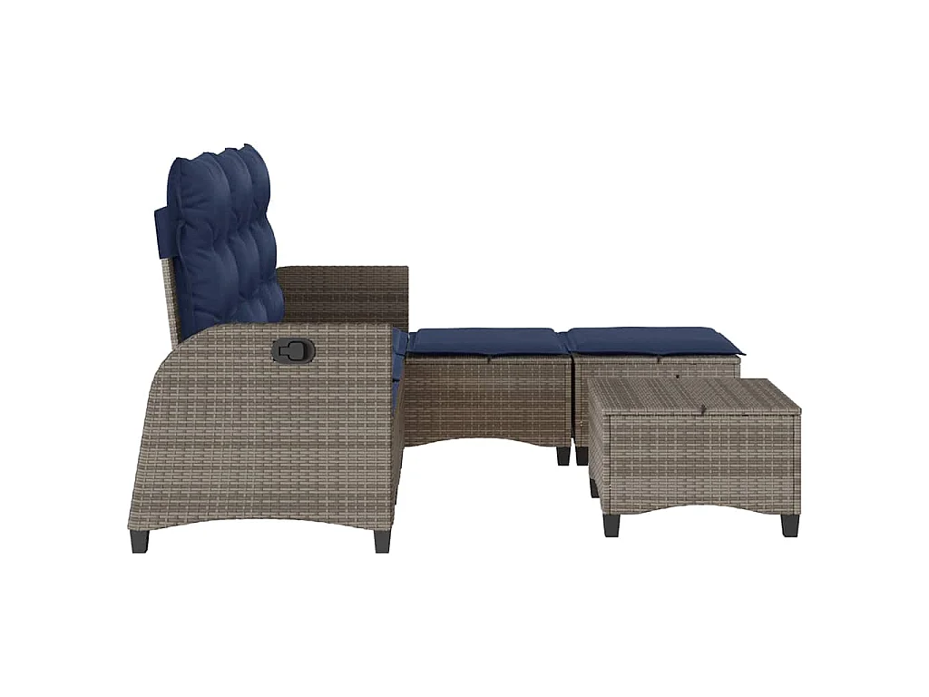 Set Divani da Giardino 3 pz con Cuscini a Forma di L Polyrattan