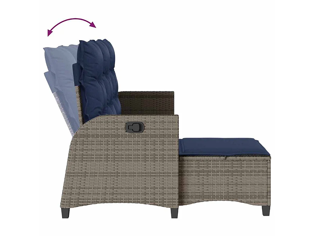 Set Divani da Giardino 3 pz con Cuscini a Forma di L Polyrattan