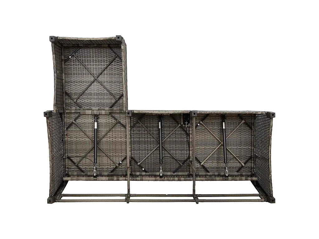 Set Divani da Giardino 3 pz con Cuscini a Forma di L Polyrattan