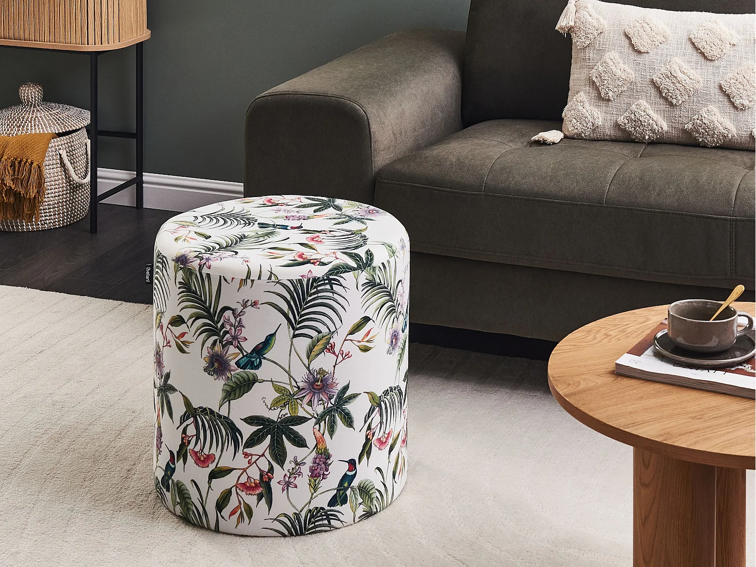 Pouf LOVETT Velours Multicolore 47 cm 47 cm 48 cm