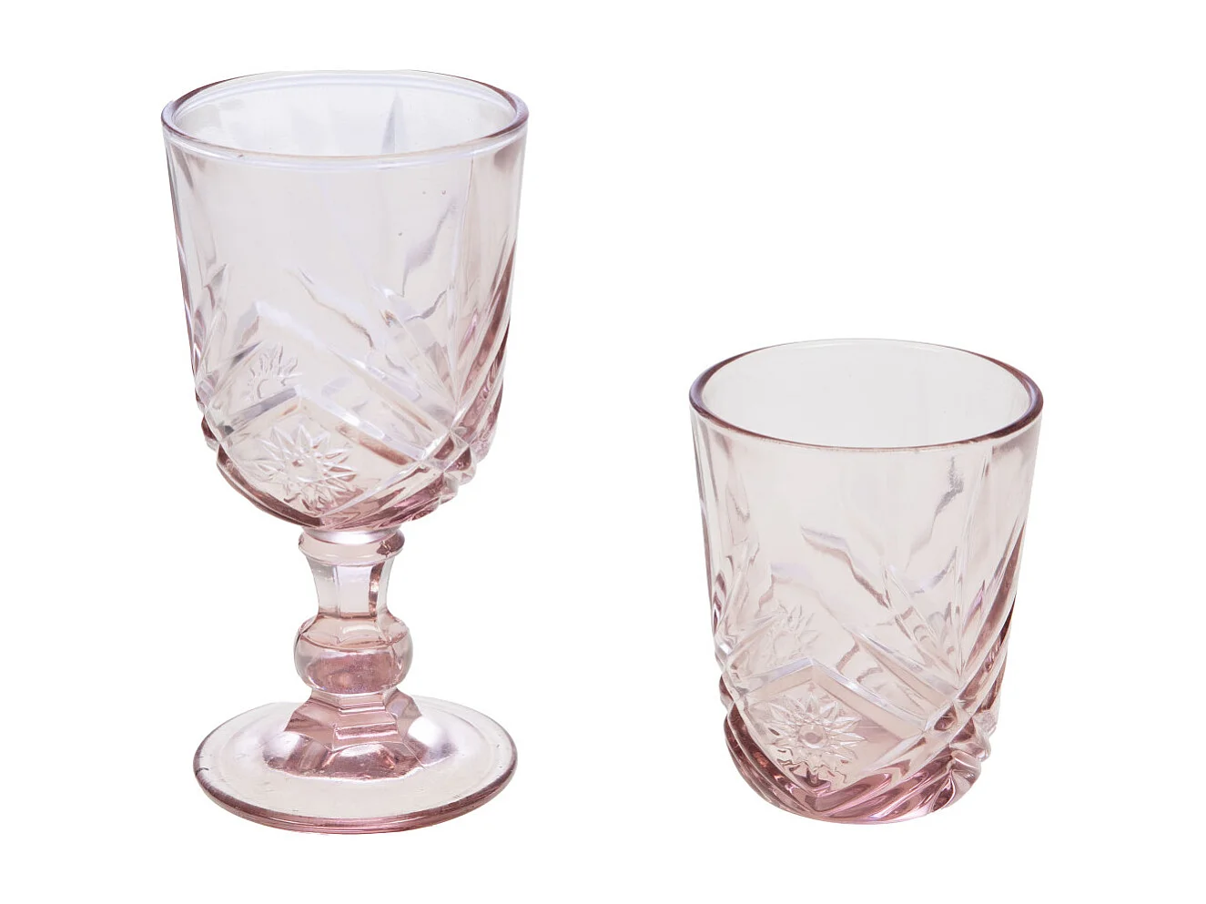 Boîte de 6 verres à pied rose