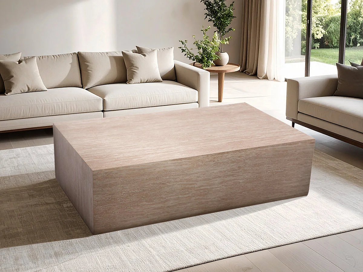 Table basse Kub travertin