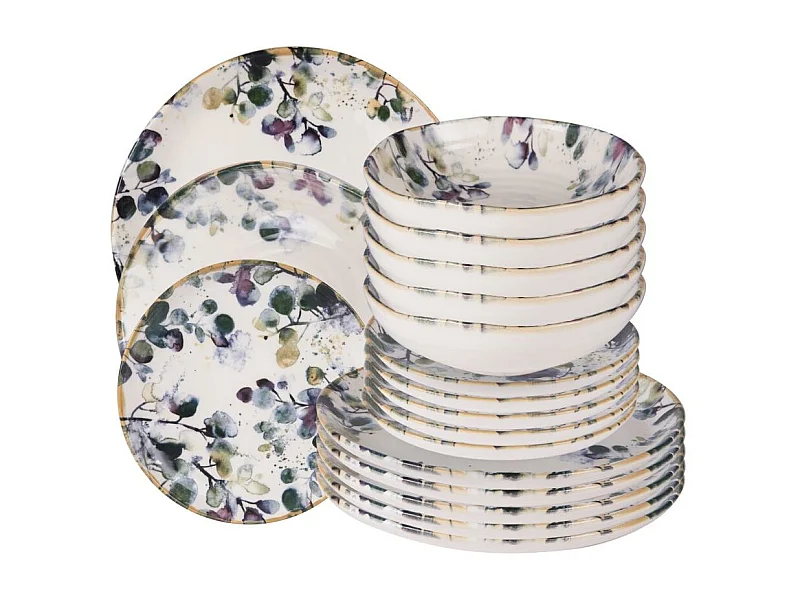 Service d'assiettes Garden 18 pièces