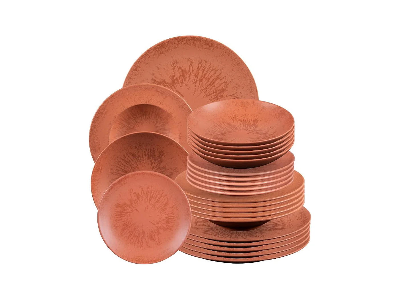 Service d'assiettes 24 pièces Onyx Terracotta