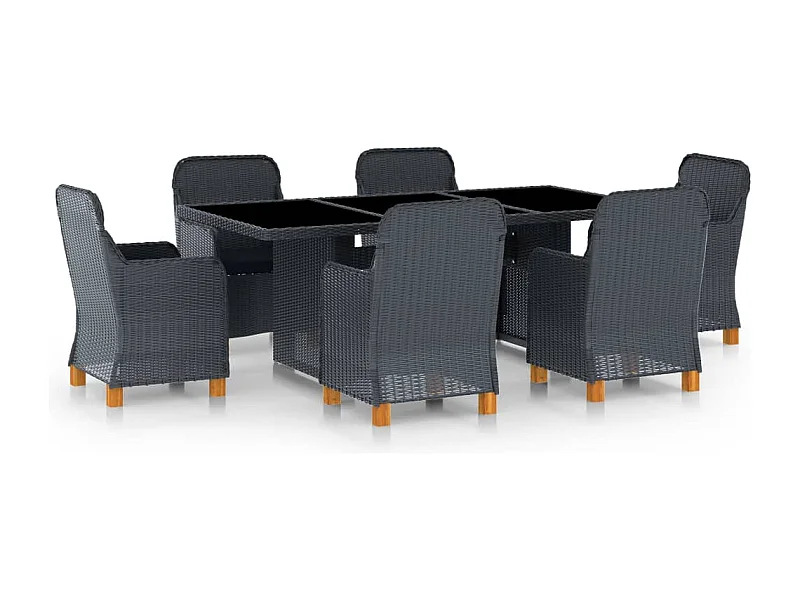 Mobilier à dîner 7 résine grise 62 x 65 x 92 cm 02_0014637