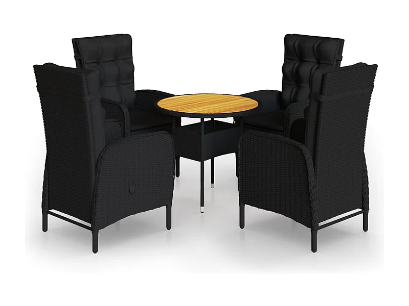 Muebles de jardín bistro 5 piezas resina tejida negra 02_0014550