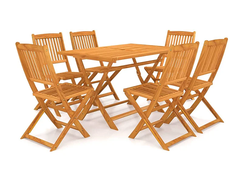 Set da pranzo da giardino pieghevole da 7 pezzi in legno massello di acacia 02_0014926