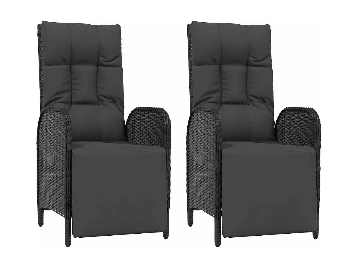 Mobilier à dîner de résine noire 190 x 90 x 75 cm 02_0014837