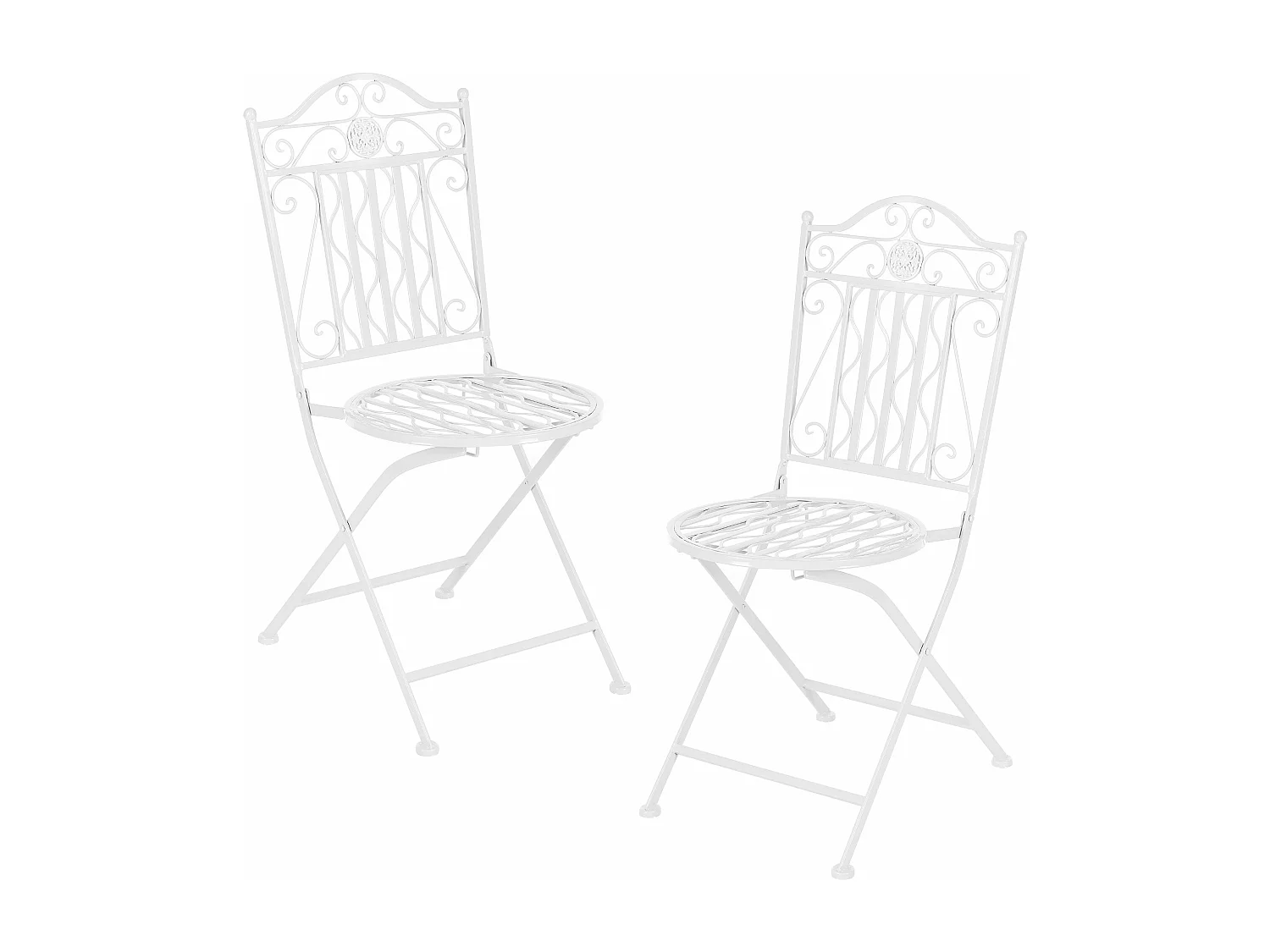 Set bistrot da giardino in metallo bianco 03_0006934