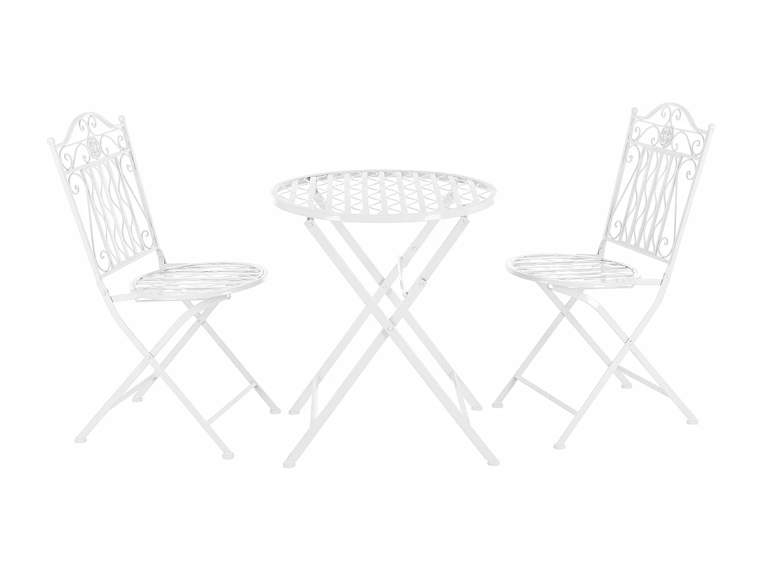 Conjunto bistrô de jardim em metal branco 03_0006934