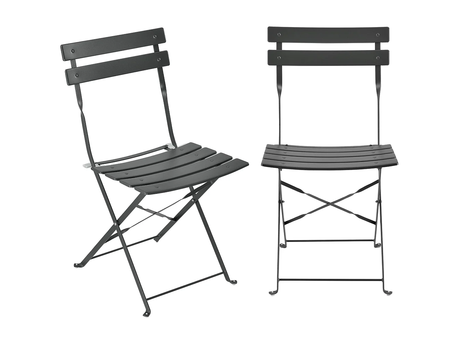 Set bistrot da giardino pieghevole Caprile acciaio grigio scuro 03_0006938