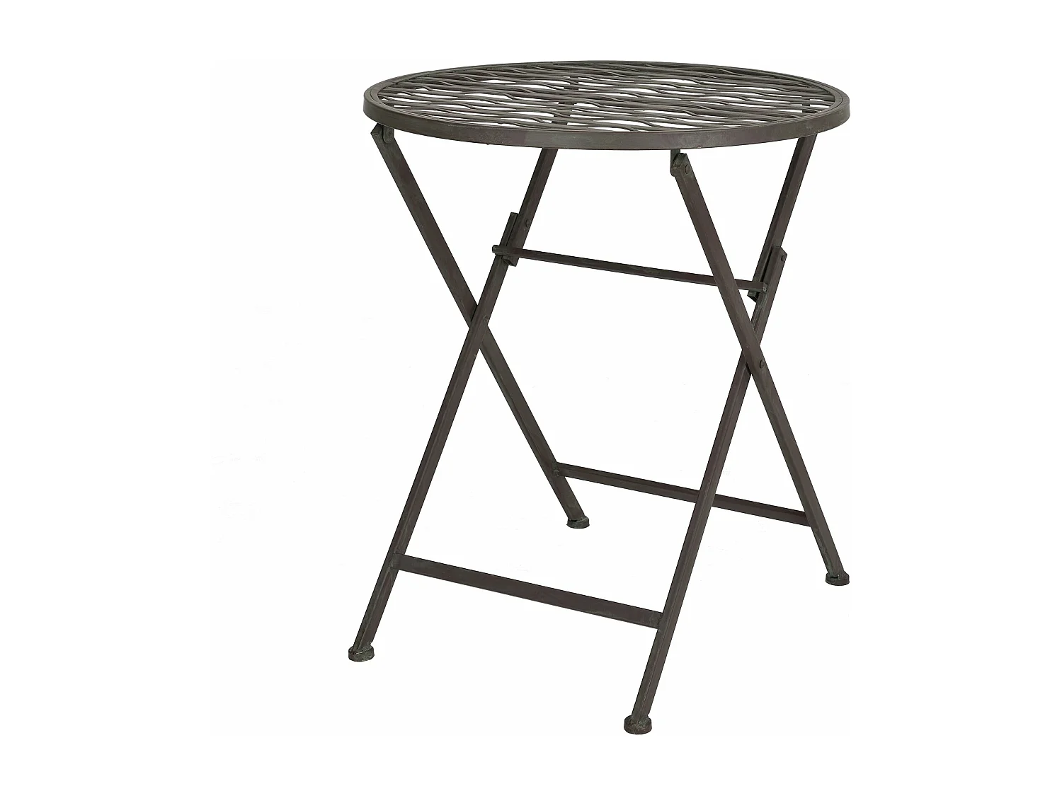 Juego de bistró para jardín de metal verde oscuro con pátina gris claro 03_0006936