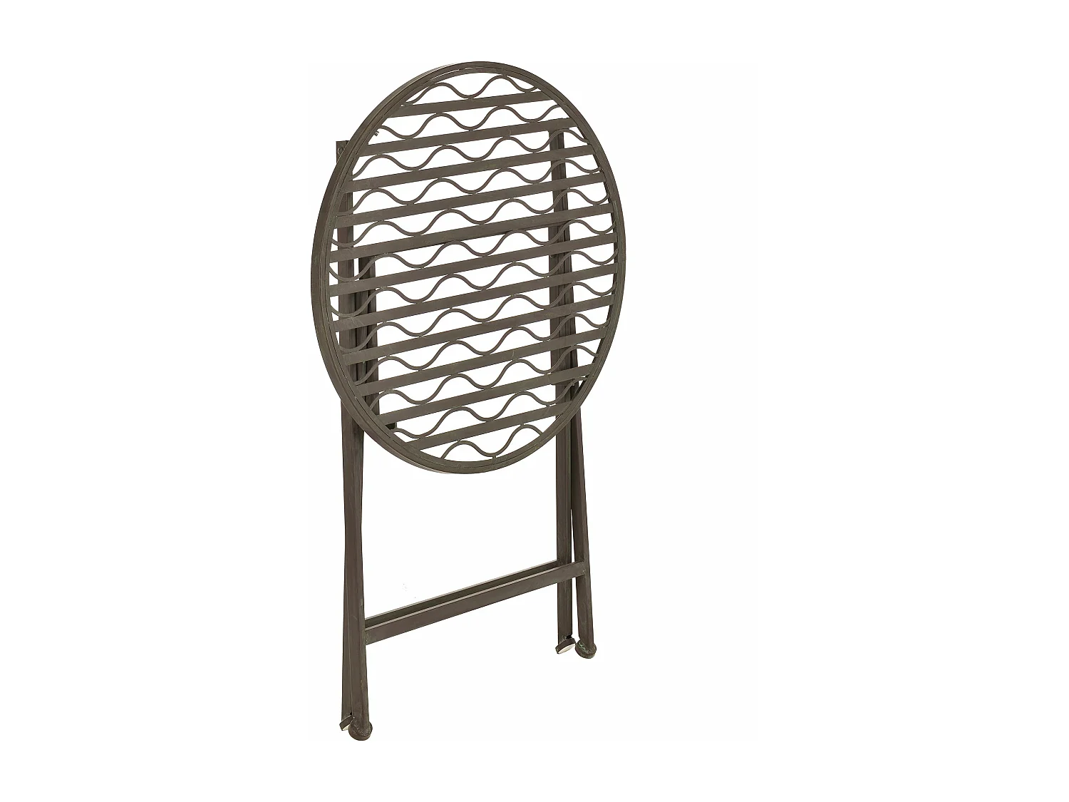 Juego de bistró para jardín de metal verde oscuro con pátina gris claro 03_0006936