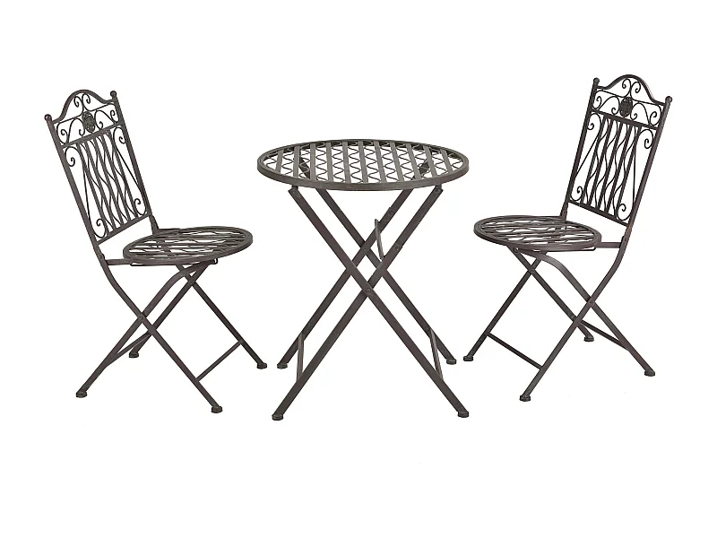 Set de bistrot pour métal grise 65 x 40 x 89 cm 03_0006936