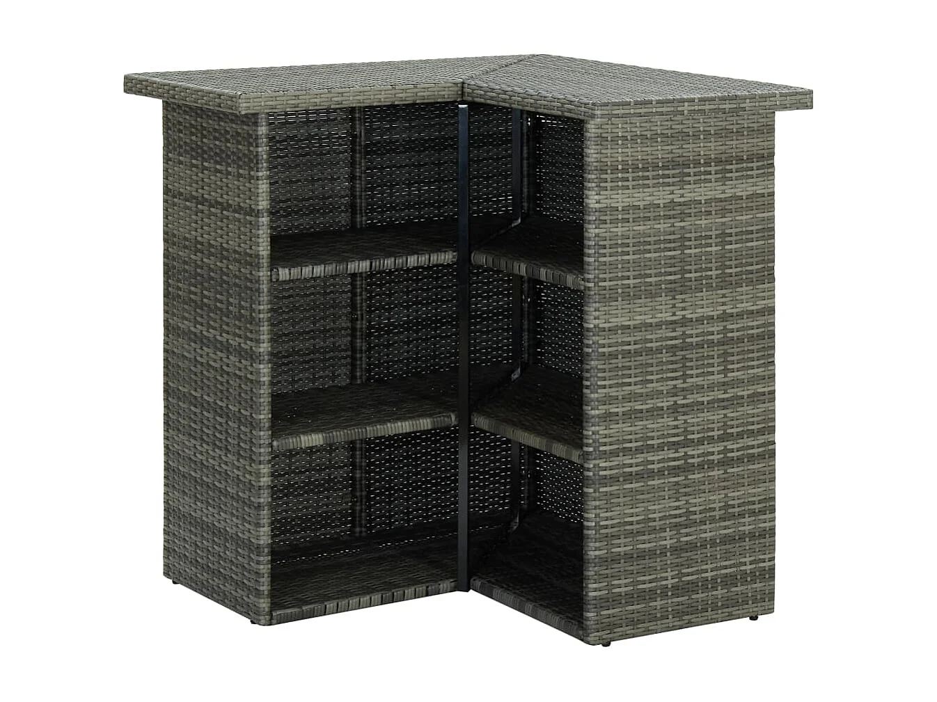 Mueble bar de jardín de 16 piezas y cojines de resina tejida gris 02_0014497