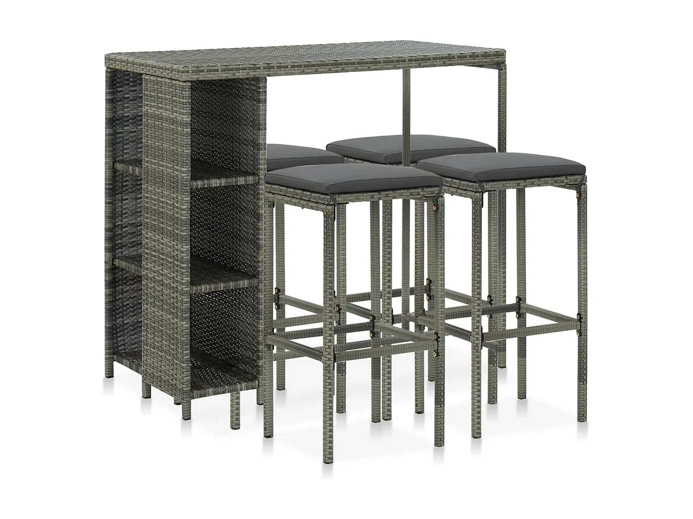 Meuble de bar de résine grise 120 x 60 x 110 cm 02_0014502