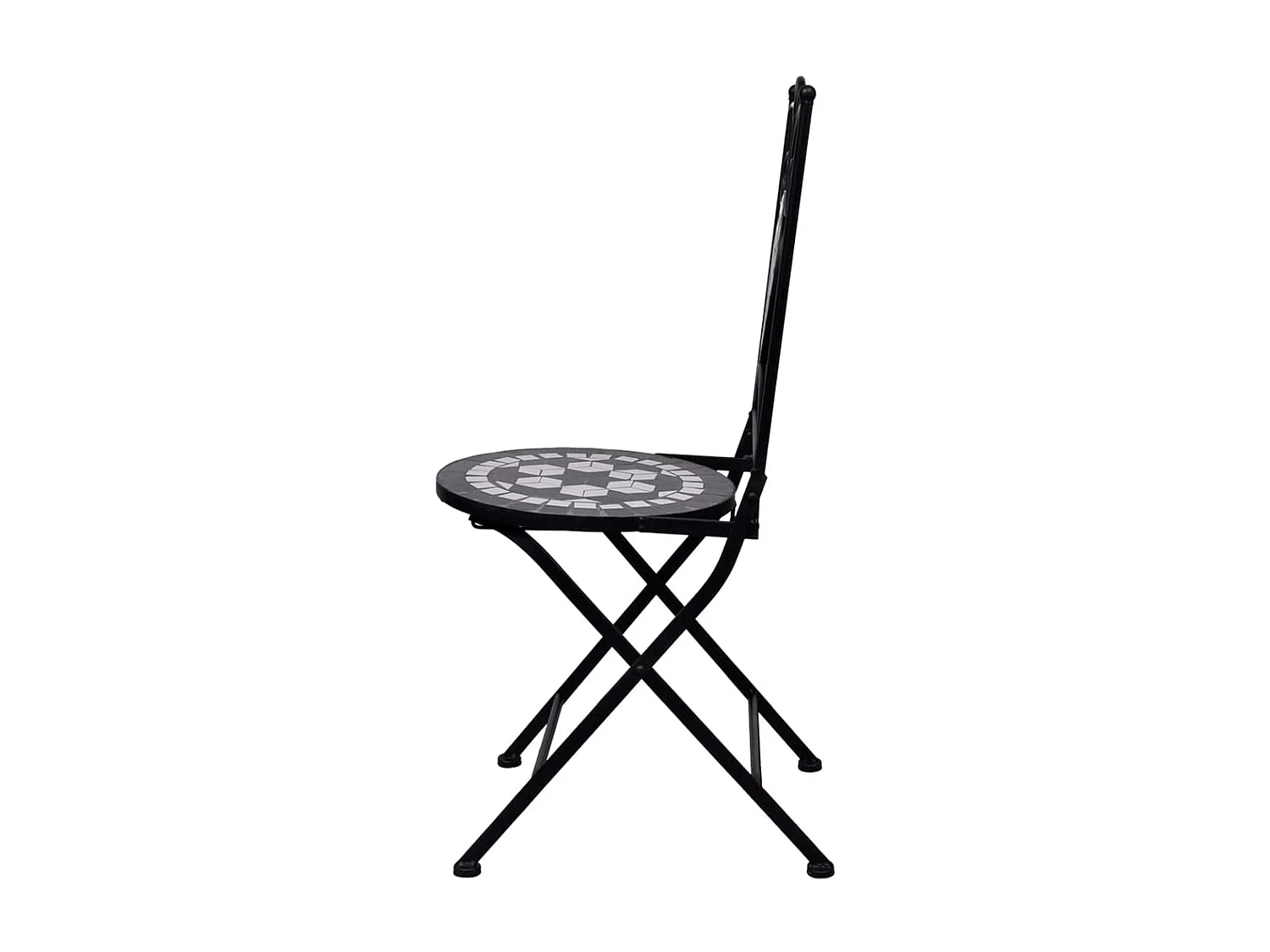 Mobili bistrot in mosaico 3 pezzi piastrelle in ceramica bianco/nero 02_0014508