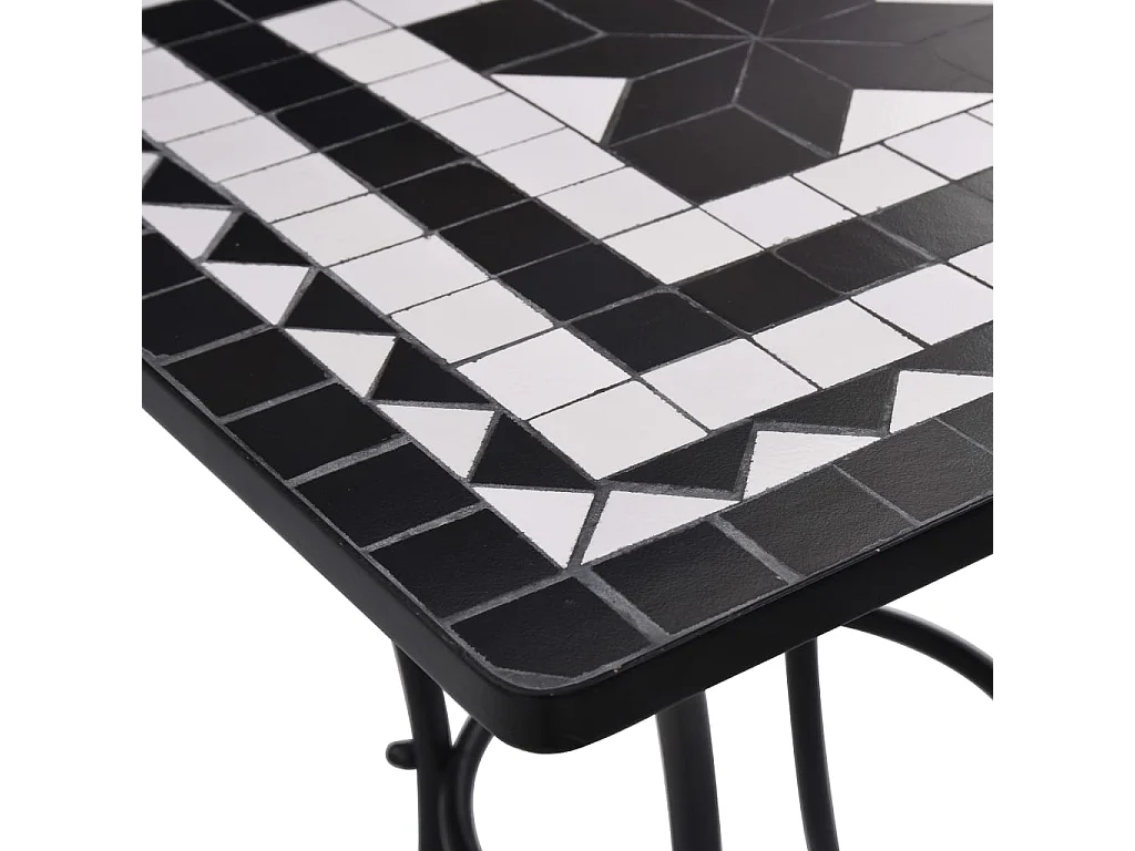 Mobili bistrot in mosaico 3 pezzi piastrelle in ceramica bianco/nero 02_0014508