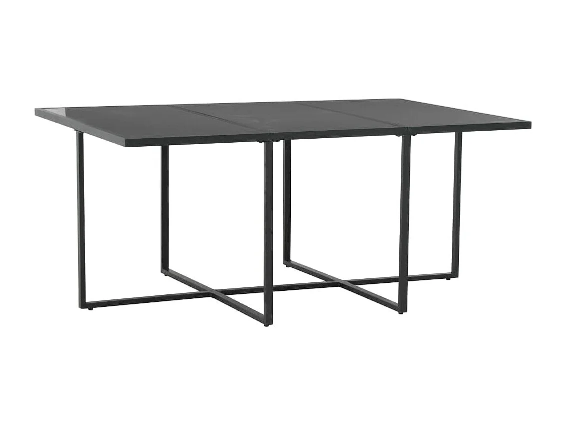 Mueble comedor de jardín de 7 piezas y cojines de resina tejida en negro 02_0014820