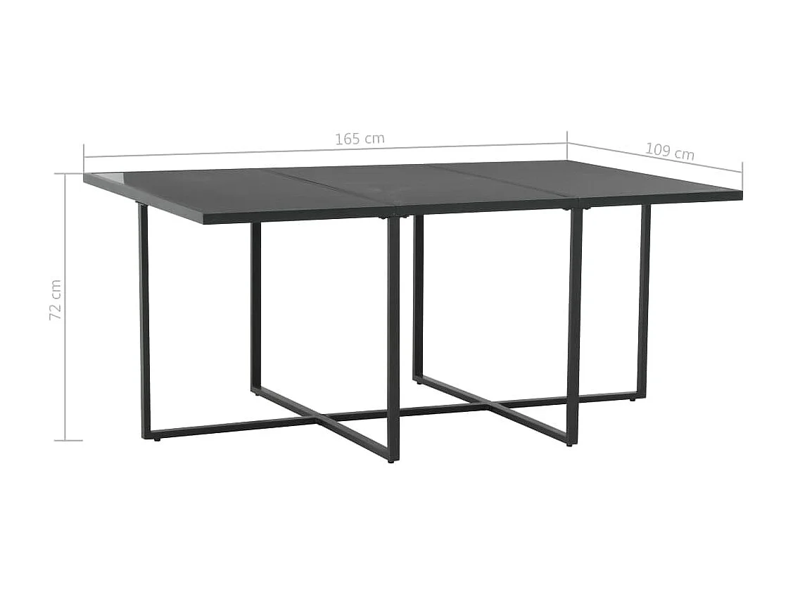Mueble comedor de jardín de 7 piezas y cojines de resina tejida en negro 02_0014820