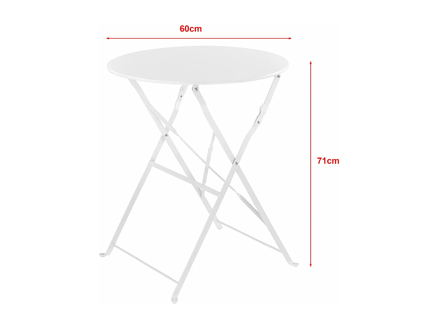 Set bistrot da giardino pieghevole Caprile acciaio bianco 03_0006937