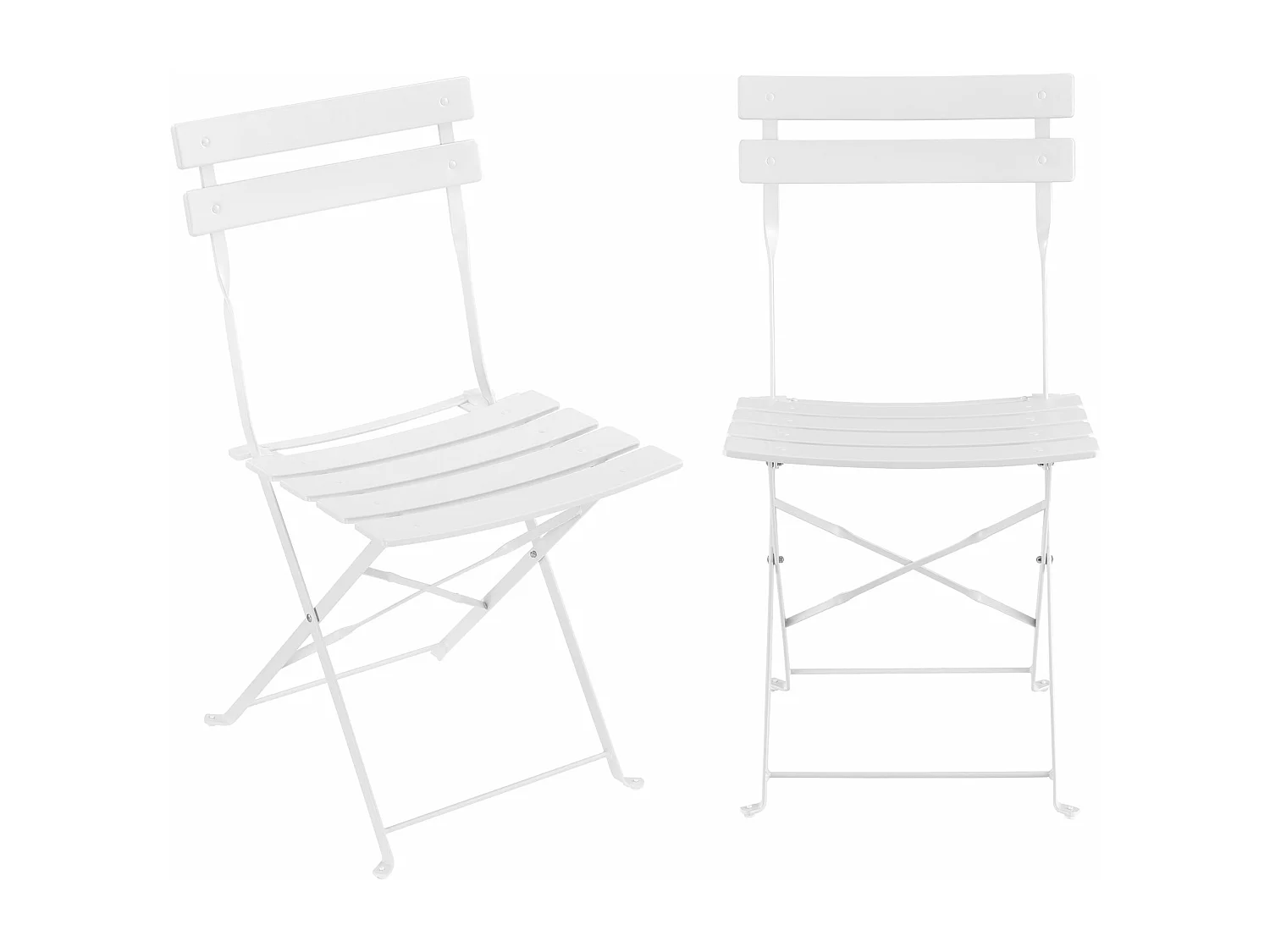 Set bistrot da giardino pieghevole Caprile acciaio bianco 03_0006937