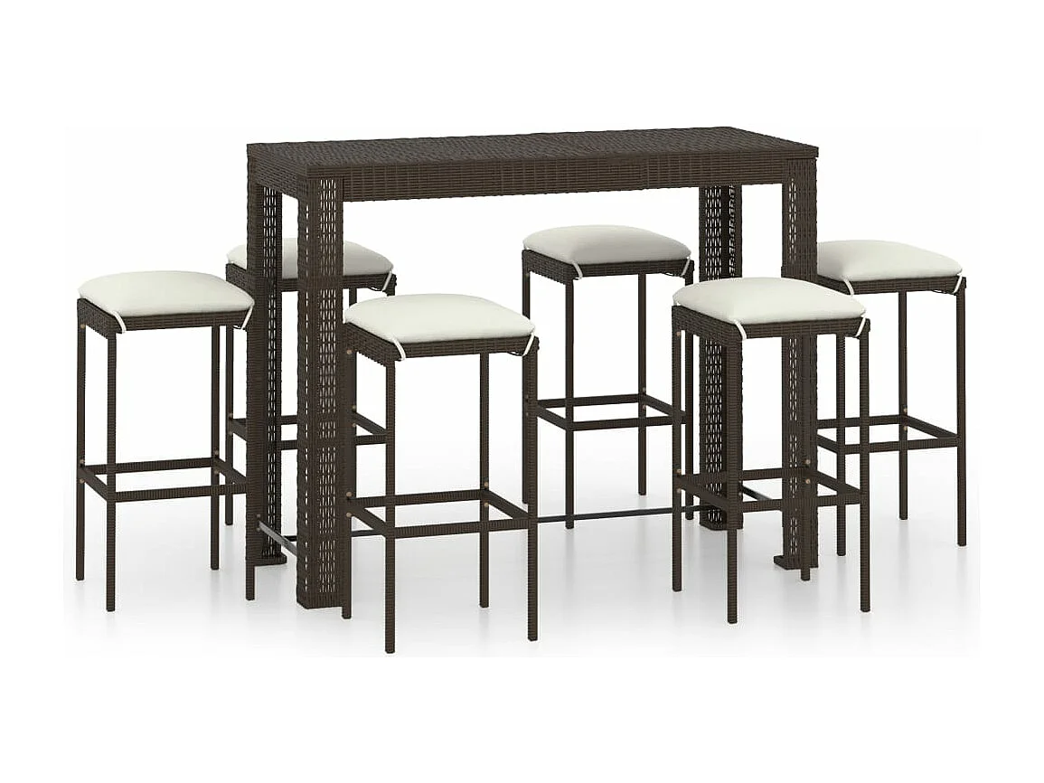 Meuble de bar de résine marron 38 x 38 x 76 cm 02_0014506