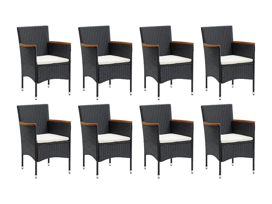 Mobilier à dîner de résine noire 55 x 58 x 84 cm 02_0014918