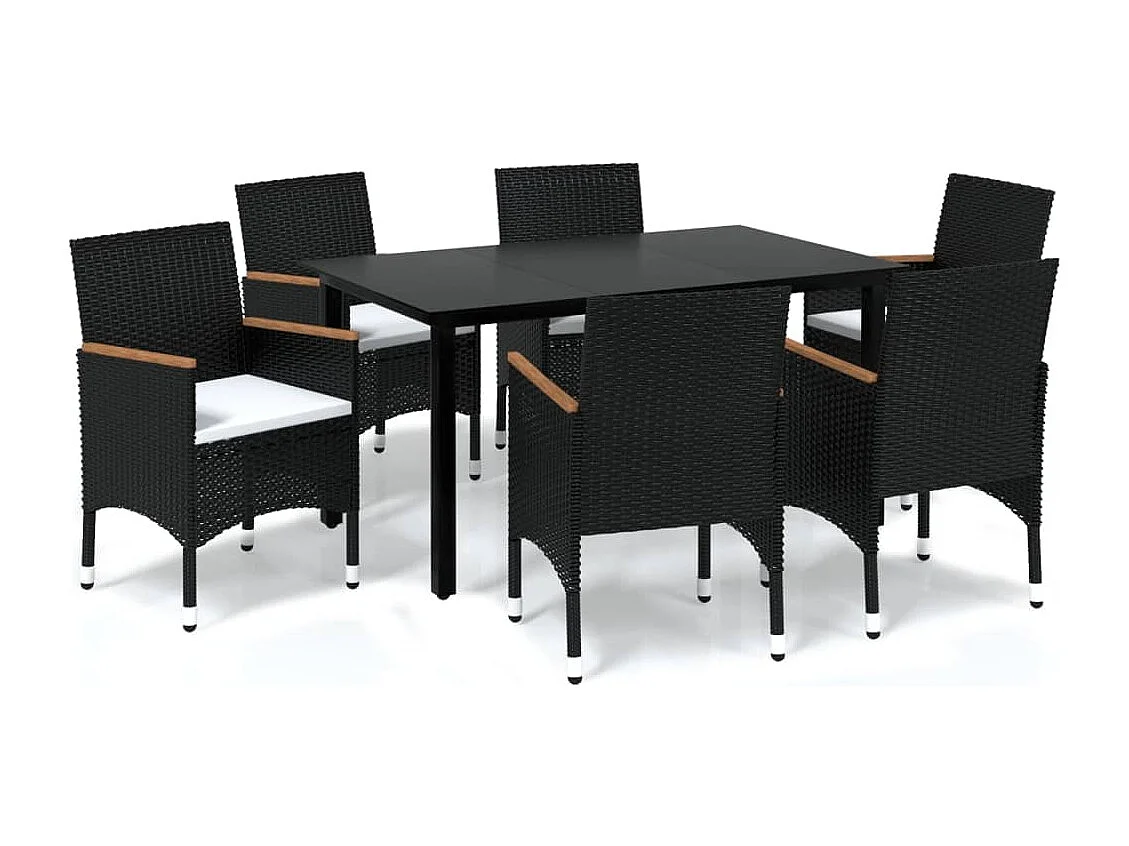 Mobilier à dîner de résine noire 55 x 58 x 84 cm 02_0014914