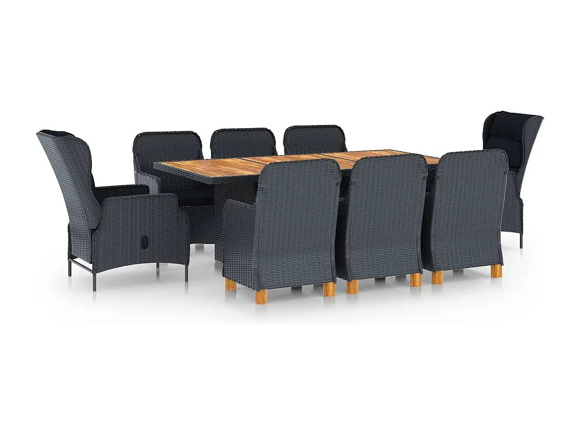 Set da pranzo 9 pezzi con cuscini in resina intrecciata grigio scuro 02_0014644