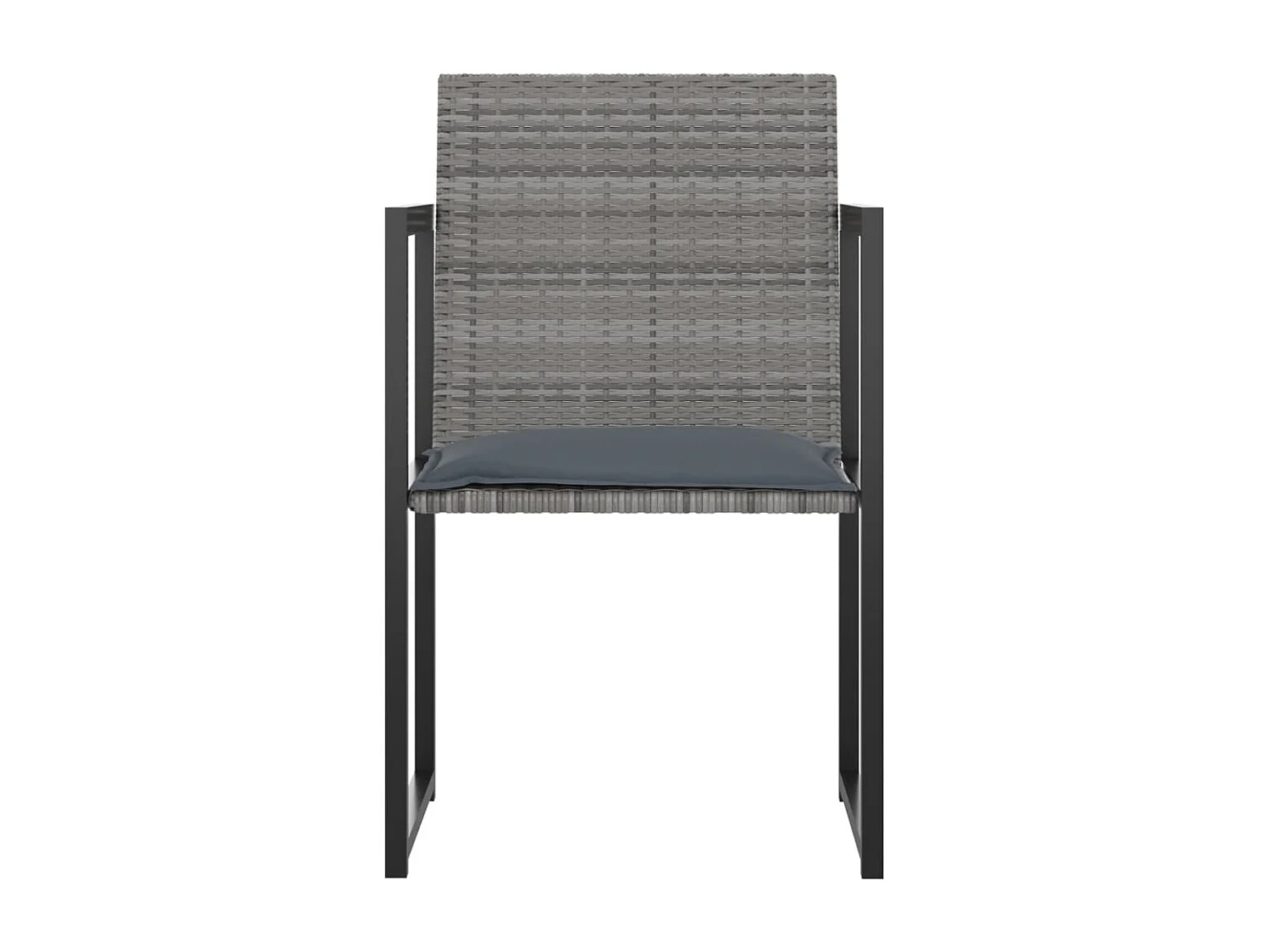 Mueble comedor de jardín de 5 piezas y cojines de resina tejida gris 02_0014799